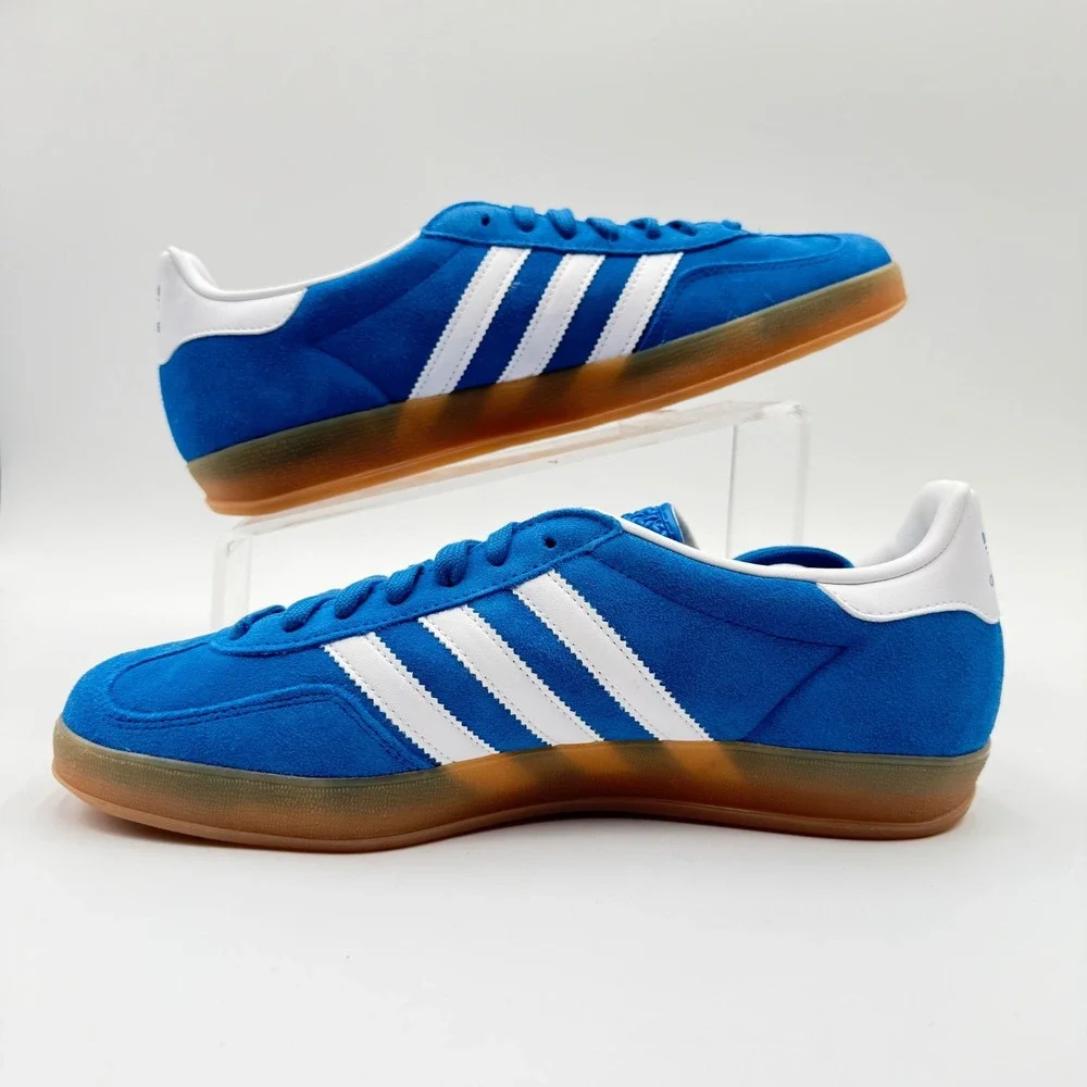 Adidas Originals Men's Size 13 Gazelle Indoor "Blue Bird" White Gum JI2061 NEW - Picture 5 of 7